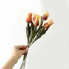 Fleurs décoratives Silicone tulipe rétro fleur artificielle vraie touche Bouquet 45CM luxe maison salon déco Flores fausse plante