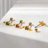 Studörhängen 1 stycke 20g Rostfritt stål Piercing Heart Color Zircon Earring for Women 2024 Arrow genom brosk