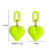 Dangle Earrings Colorful Heart For Women Retro Autumn And Winter Simple Sweet Buckle Design Acrylic Party Wedding Jewelry