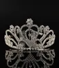 Luxe zilveren hart kristallen bruiloft tiara's kralen bruids kronen strass kopstukken hoofdband goedkope haaraccessoires optocht ti9769085