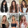 Synthetic wig HD body wave highlights lace front women's wig lace front pre combed honey blonde colored synthetic wig