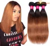 Ombre Peruviani Fasci di Capelli Lisci 1b 30 Capelli Vergini Dritti Fasci di Tessuto Peruviano dei Capelli Umani Gaga queen5810975