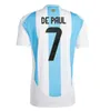 サッカージャージーアルゼンチン3スターメシス24 25ファンプレーヤーバージョンMac Allister Dybala dybala dymariamaradonad de Paul Maradona子供キットメン女性サッカーシャツ