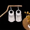 Imitation Silver Miao Earrings, Ethnic Minority Tourist Attraction Earrings, Bohemian Long Leaf Tassel Earrings5