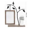 Frame Family Picture Frame 4x6 Vertical Metal Tree Desk Photo Frames with Decorative Bud Vase Double Sides Display Unique Gifts