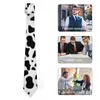 Bow Ties Men's Tie Black White Cow Print Neck trendiga mönster fläckar djur vintage cool krage bröllopsfest slips tillbehör