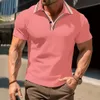 summer New Men's high quality Polo shirt with lapel Short sleeve casual print Busin Fi European size Polo shirt D1Yv#