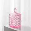 Bocaux Boîte à bijoux en verre européen pot de bonbons porte-stylo pot d'assaisonnement boîte de coton-tige boîte de rangement de brosse de maquillage pots de bougie avec couvercle