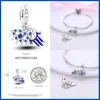 Luźne kamienie szlachetne prawdziwe 925 srebrne srebrne klasyczne Devil's Eye Charms For Women Fit Fit Oryginalne bransoletki Drobne wykonanie biżuterii DIY