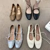 أحذية غير رسمية Bailamos Flats Flates Square Toe Sidies Syted Ballet Soft Ballerina Moccasin