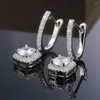 Boucles d'oreilles pendantes en cuivre incrusté de Zircon pour femmes, boucle d'oreille de luxe haut de gamme assortie avec tout, bijoux européens et américains, vente en gros