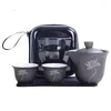 Conjuntos de chá Kung Cup Lotus Fu Drinkware Conjunto de Cerâmica Gaiwan Ware Cerimônia Chaleiras de Viagem Pote de Porcelana de Chá