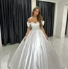 Robe de bal glamour robe de mariée pour mariée épaules dénudées robes de mariée en satin robes de mariée robe de Noiva plis robe classique mariage