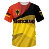 Duitsland Nationale Vlag Afdrukken T-shirt Fi Trend Harajuku Oversized T-shirt Leisure O-hals Korte Mouw Top Streetwear J18p #