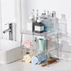 Küchenaufbewahrung, transparentes Zubehörregal, einfach zu montieren, faltbar, für Heim-Desktop-Dekoration