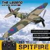 Électricité / RC Car Volantex Spitfire RC Airplane 2.4 GHz EPP 400 mm U-tour Airobatic Wingspan 6-Axe Gyro One-Key Mode RTF Kids Kids Outdoor Gift T240325