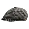 Berretti da uomo casual plaid Ivy Sboy Cabbie Gatsby berretto ottagonale golf guida pittore cappello berretto per capispalla maschile