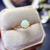 Bagues de cluster Simple Sterling Silver 925 Dames All-Natural Opal Ring Couleur Super Bright Cadeau de fiançailles Boutique spéciale