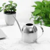 Cans Arrosoir en acier inoxydable 1000 ml, pot d'arrosage en métal avec bec long pour plantes de jardin d'intérieur, accessoires de bonsaï succulents