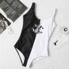 Frauen ein Stück Badeanzug Designer Bikini Plus Größe gepolstert Push -up Badebode Frauen Sommer Badeanzüge Party Strandwege Schwarze Lady Monokini