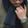 Maden Knitted Winter Scarf Men Striped Cotton Scarf Male Brand Shawl Wrap Knit Cashmere Bufandas Long Scarves 240314