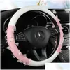 Stuurwielhoezen Ers Three-Nsional Butterfly Er Antislip Four Seasons Grip Auto-interieuraccessoires Drop Delivery Automobiles Mot Otytd