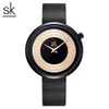 Shengke robe femme montre femmes métal maille mode horloge Vintage Design dames montre de luxe marque classique Bayan Kol Saati235G