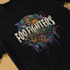 T-shirt globe dla mężczyzn Foo Band Fighters Vintage 100% watłki okrągłe kołnierz krótkie rękawe koszulki klasyczne topy D0K4#