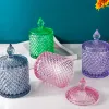 Bocaux Boîte à bijoux en verre européen pot de bonbons porte-stylo pot d'assaisonnement boîte de coton-tige boîte de rangement de brosse de maquillage pots de bougie avec couvercle