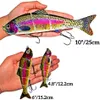 Abziyat fiske lockar 4sektion hård svans minnow lock swimbait crankbait verktyg jakt is bete livliknande fisk 240312