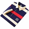 2023 New Summer Men Classic Striped Polo Mensコットショートスリーフ刺繍ブシンカジュアルホットポロシャツ男性ドロップシップF6m2＃