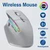 Mulvice Wireless Mouse Bluetooth 50 30 24Gポータブル光学人間工学的右手コンピューターマウス240314