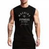 Verão Cott Gym Tank Top Homens Slim Fit Musculação Fitn Sleevel T Shirt Roupas de treino Mens Sportswear Muscle Coletes f2KE #