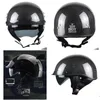 Motorradhelme Voss 888CF Echter Carbonfaser-Punkt-Halbhelm mit herunterklappbarer Sonnenlinse und Metall-Schnellverschluss S Gloss1488673 Deli Otga0