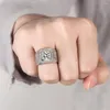 Cluster Ringen Trendy 925 Sterling Zilver Vrouwen Hip Hop Luxe Accessoires Elegante Eenvoudige CZ Zirkoon Partij Sieraden Verjaardagscadeau