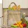 Storage Bags Linen Tote Shopping Replaceable Decorative Canvas Waterproof Heavy Duty Bag For DIY Gift Activity