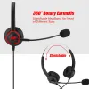 Hörlurar/headset callcenter headsetbuller avbrytande hörlurar med kristall USB 3,5/2,5 mm kontakt för spel/skrivbordslåda/dator