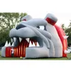 4,5 mwx4,2 mh (15x14ft) avec souffleur mignon géant géant extérieur gonflable bulldog tunnel mascotte mât de tête de chaîne de canal de football pour les événements sportifs