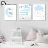 Accessories Nicoleshenting Birth Stats Custom Posters Cartoon Nursery Canvas Art Prints Painting Wall Picture Nordic Kids Bedroom Decoration