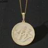 High Quality Hip Hop Custom Round Pendant Large Size Number 44 Iced Out Rotating Pendant Necklace for Men Body Jewelry