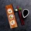 Ensembles de vaisselle de style japonais, plateau à sushi Sashimi, longue assiette de service en bois pour restaurant