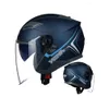 Casques de moto Casque Double Miroirs Protection solaire saisonnière 3/4 Demi-hommes et femmes Sécurité d'hiver Anti-buée Lentille Drop Livraison Automo Otrc5