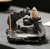 Burners Ceramic Dragon Backflow Incense Burner Smoke Waterfall Aromatherapy Censer Incense Stick Holder Home Decor