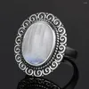 Cluster Rings 10x14MM Natural Moonstone 925 Sterling Silver Ring Jewelry Vintage Luxury Gemstone Gifts For Women Men