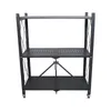 Küche Lagerung 3-Tiers Metall Rack Regale Roll Trolley Warenkorb Homes El Faltbare Organizer Hause Ständer Halter Mit 4 räder