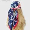 Bandanas Durag Bandanas Durag Satin Dick for Hair Designer العلامة التجارية الفاخرة Kerchief Neck Silk Head Discles Bandana Ladies Clankkerchief 90x90cm Headscarf Y240325