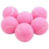 6 pièces Pack balles de Tennis roses balles d'entraînement élastiques résistantes à l'usure 66Mm dames débutants pratique balle de Tennis pour Club 240325