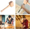Hammare bok fast trämall med handverktyg diy läder hantverk trä hammare hållbar bärbar mallet professionell trä hammare malle