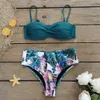 2024 new long sleeved swimsuit, one piece, women's foreign trade printed swimsuit, surfing, Amazon wholesale, high waisted tight fitting