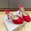 2024 Vår/sommar Ny vattentät plattform Ultra High Women's Shoes Silk Water Diamond Foot Ring Thin Heel Open Toe Sandaler